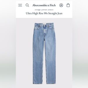 Abercrombie & Fitch Ultra High Rise 90s Straight Jean size 26